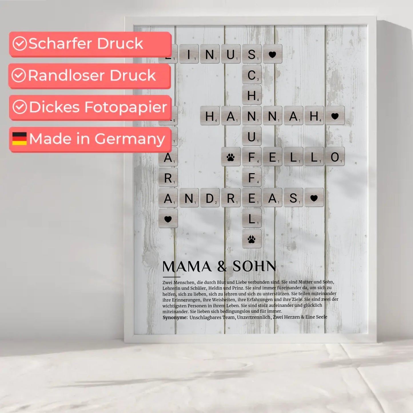 Mama & Sohn Definition Bild Poster Kreuzworträtsel Geschenk