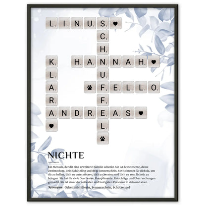 Nichte Definition Bild Poster mit Kreuzworträtsel gestalten