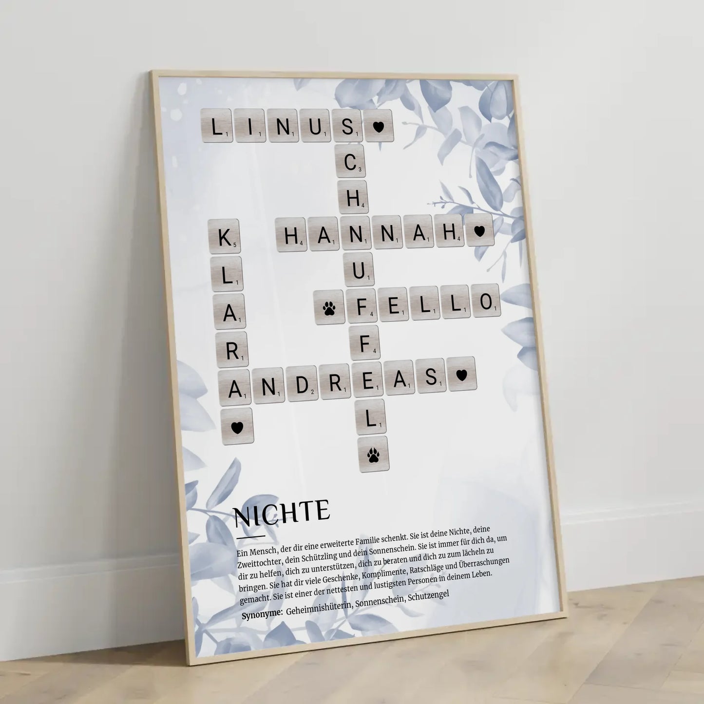 Nichte Definition Bild Poster mit Kreuzworträtsel gestalten