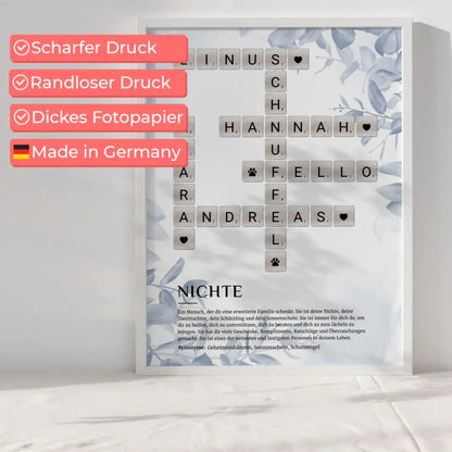 Nichte Definition Bild Poster mit Kreuzworträtsel gestalten