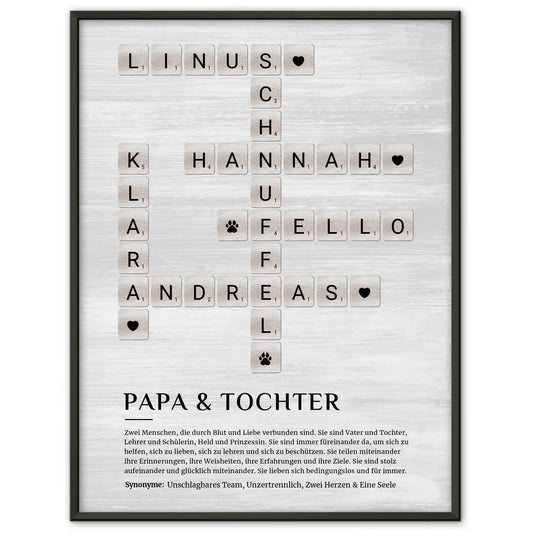 Papa und Tochter Definition Bild Poster Kreuzworträtsel Geschenke