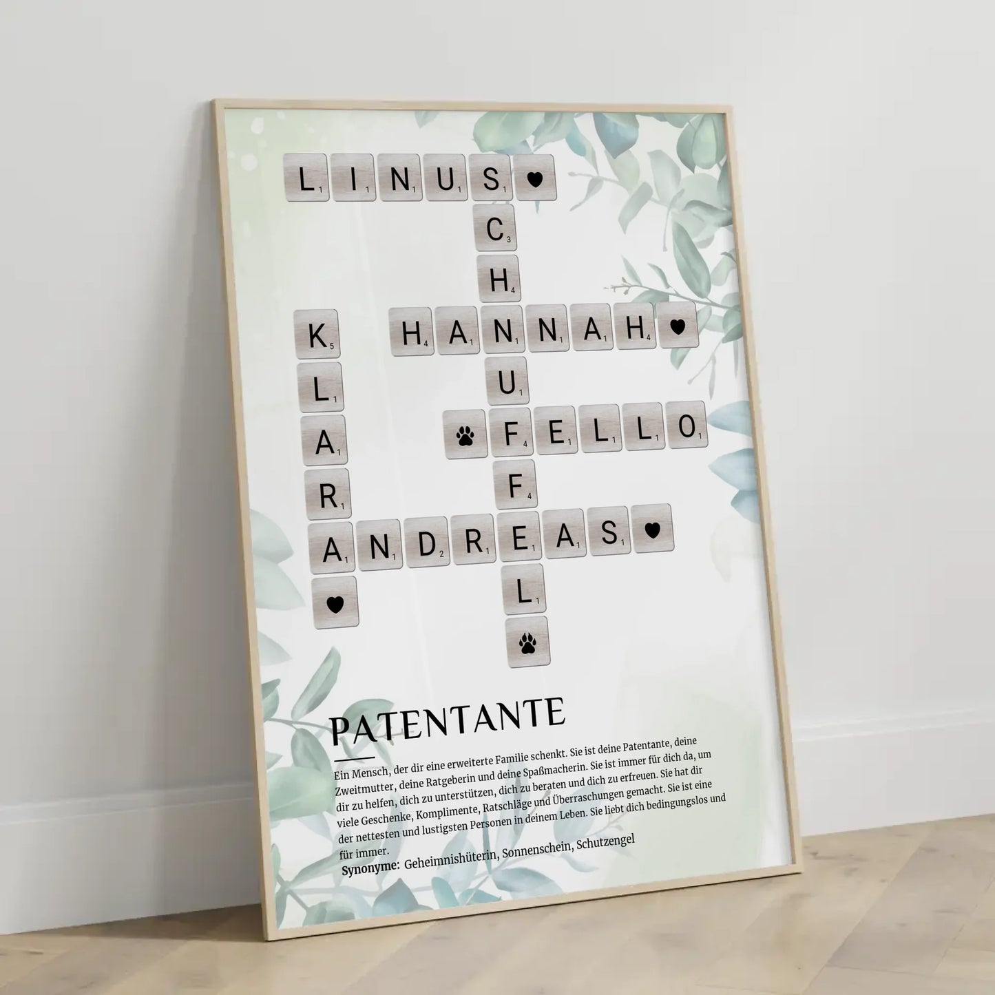 Patentante Definition Bild Poster Kreuzworträtsel Geschenk