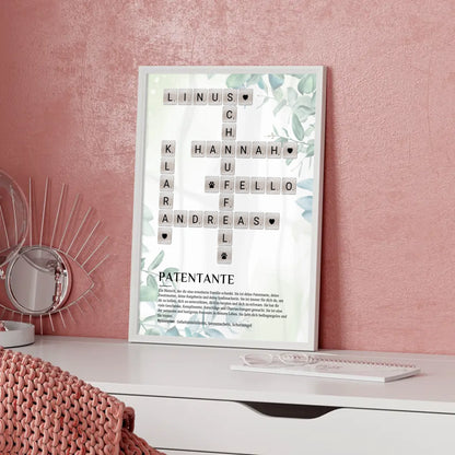 Patentante Definition Bild Poster Kreuzworträtsel Geschenk