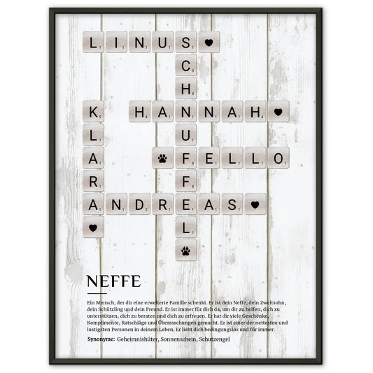 Neffe Definition Bild Poster Kreuzworträtsel personalisiert
