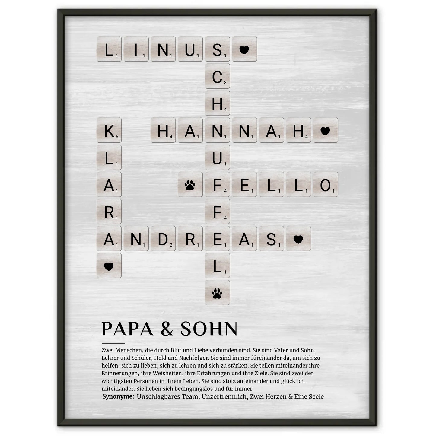 Papa & Sohn Definition Bild Poster Kreuzworträtsel Geschenk