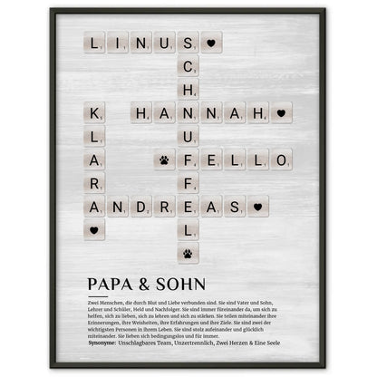Papa & Sohn Definition Bild Poster Kreuzworträtsel Geschenk