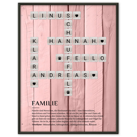 Familie Definition Bild Poster Kreuzworträtsel personalisiert