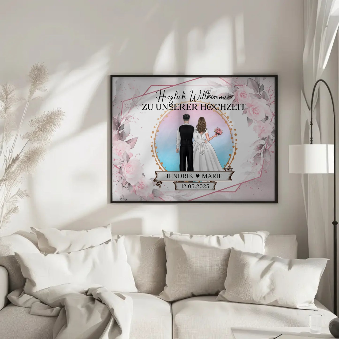 Floral Hochzeit Willkommensschild Poster für Eure Feier