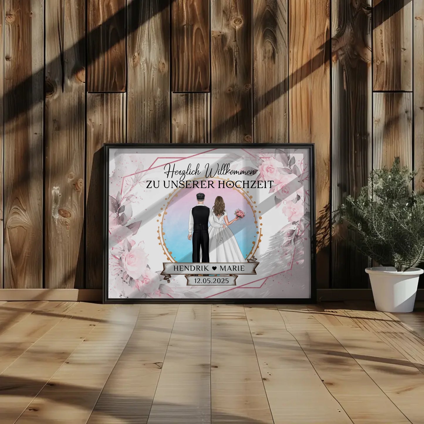 Floral Hochzeit Willkommensschild Poster für Eure Feier