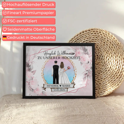 Floral Hochzeit Willkommensschild Poster für Eure Feier