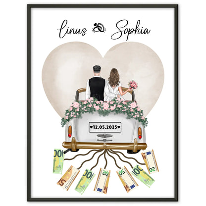Personalisierte Wandbilder als Geldgeschenk für Hochzeit
