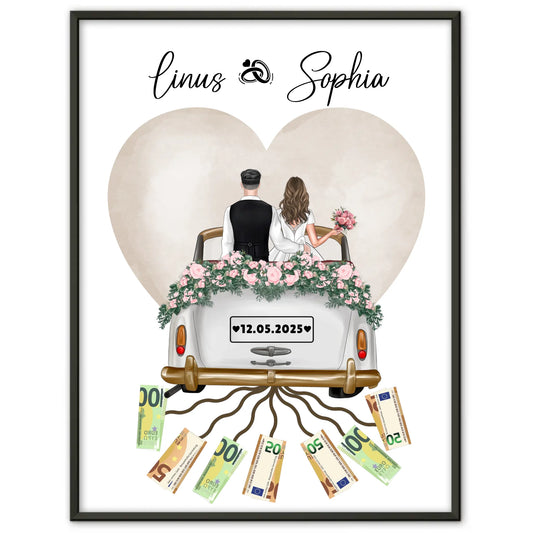Personalisierte Wandbilder als Geldgeschenk für Hochzeit