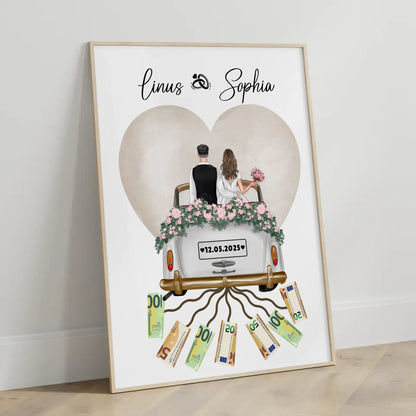 Personalisierte Wandbilder als Geldgeschenk für Hochzeit
