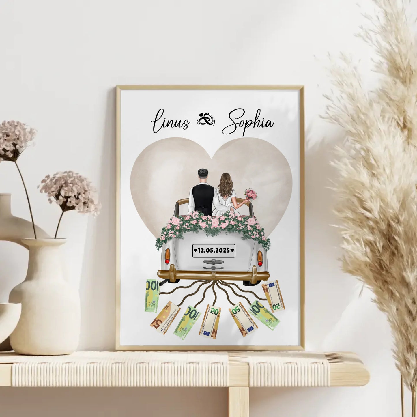 Personalisierte Wandbilder als Geldgeschenk für Hochzeit
