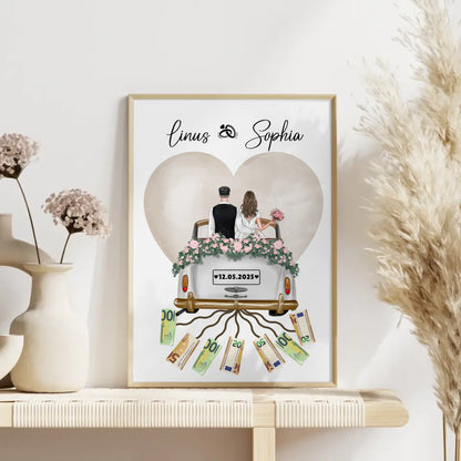 Personalisierte Wandbilder als Geldgeschenk für Hochzeit