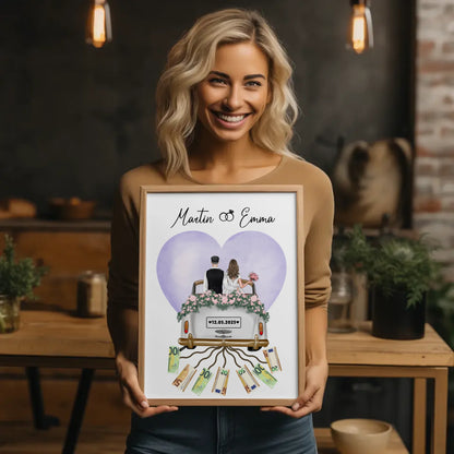Geschenkidee Geldgeschenk Hochzeit Poster personalisiert