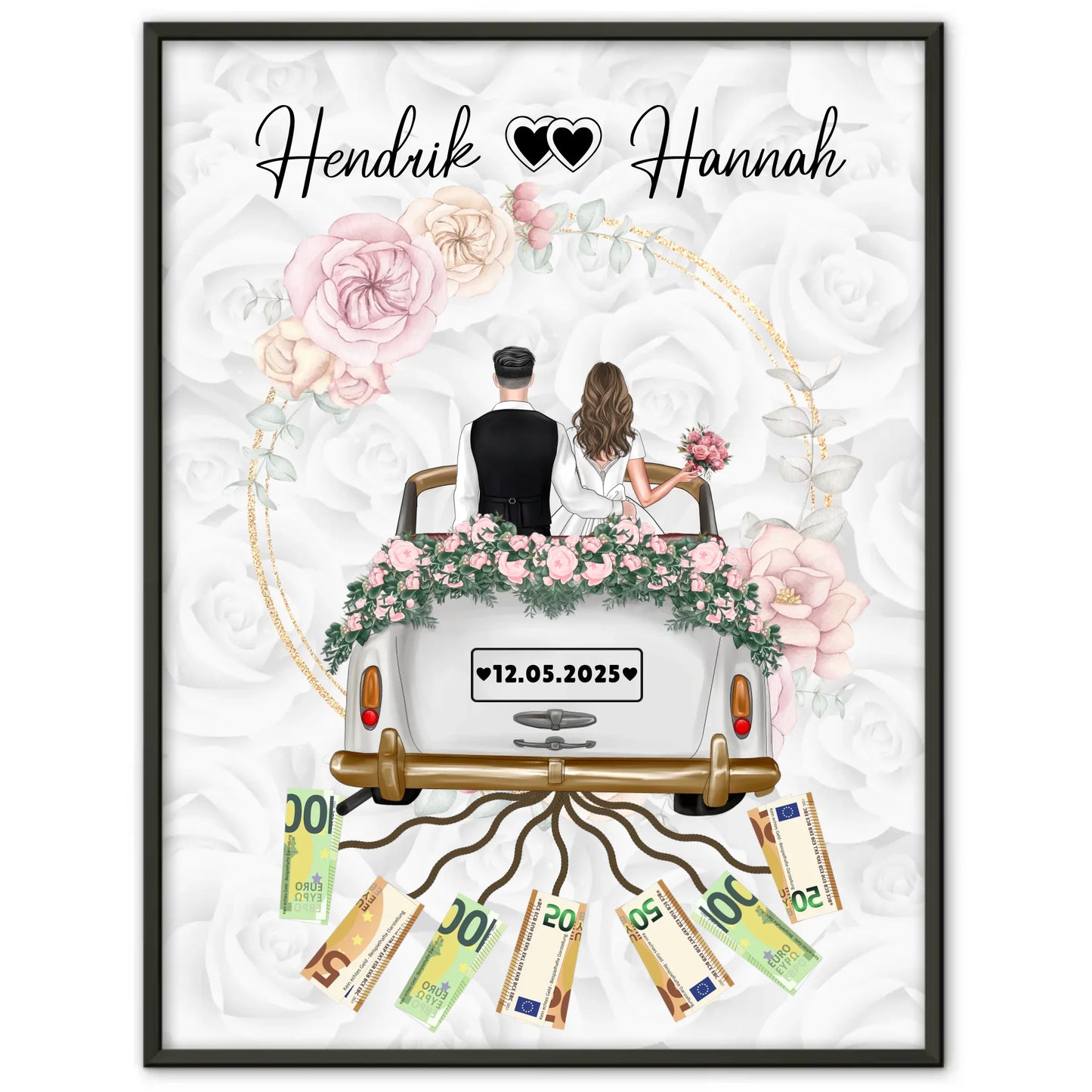 Geldgeschenk für die Hochzeit Poster für Geldscheine gestalten