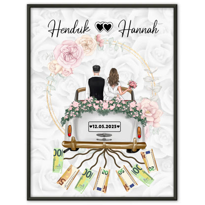 Geldgeschenk für die Hochzeit Poster für Geldscheine gestalten