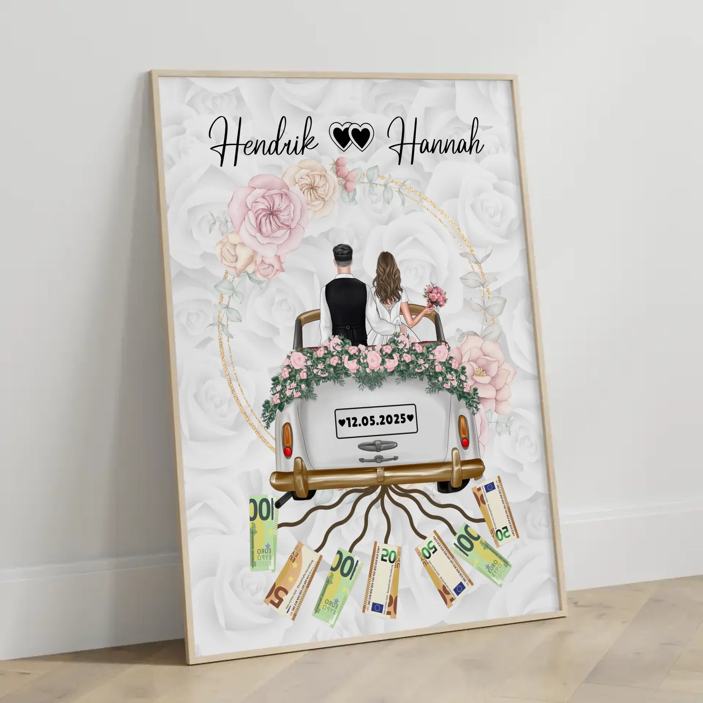 Geldgeschenk für die Hochzeit Poster für Geldscheine gestalten