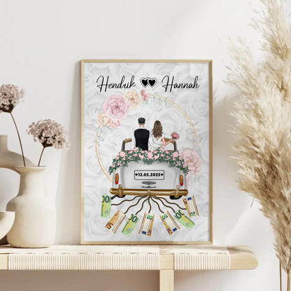 Geldgeschenk für die Hochzeit Poster für Geldscheine gestalten