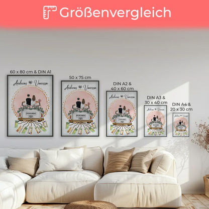 Personalisiertes Geschenk Hochzeit Poster für Geldscheine Wunschtext Namen
