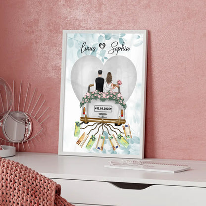 Personalisierte Geschenkidee Geldgeschenk Hochzeit Poster mit Wunschtext
