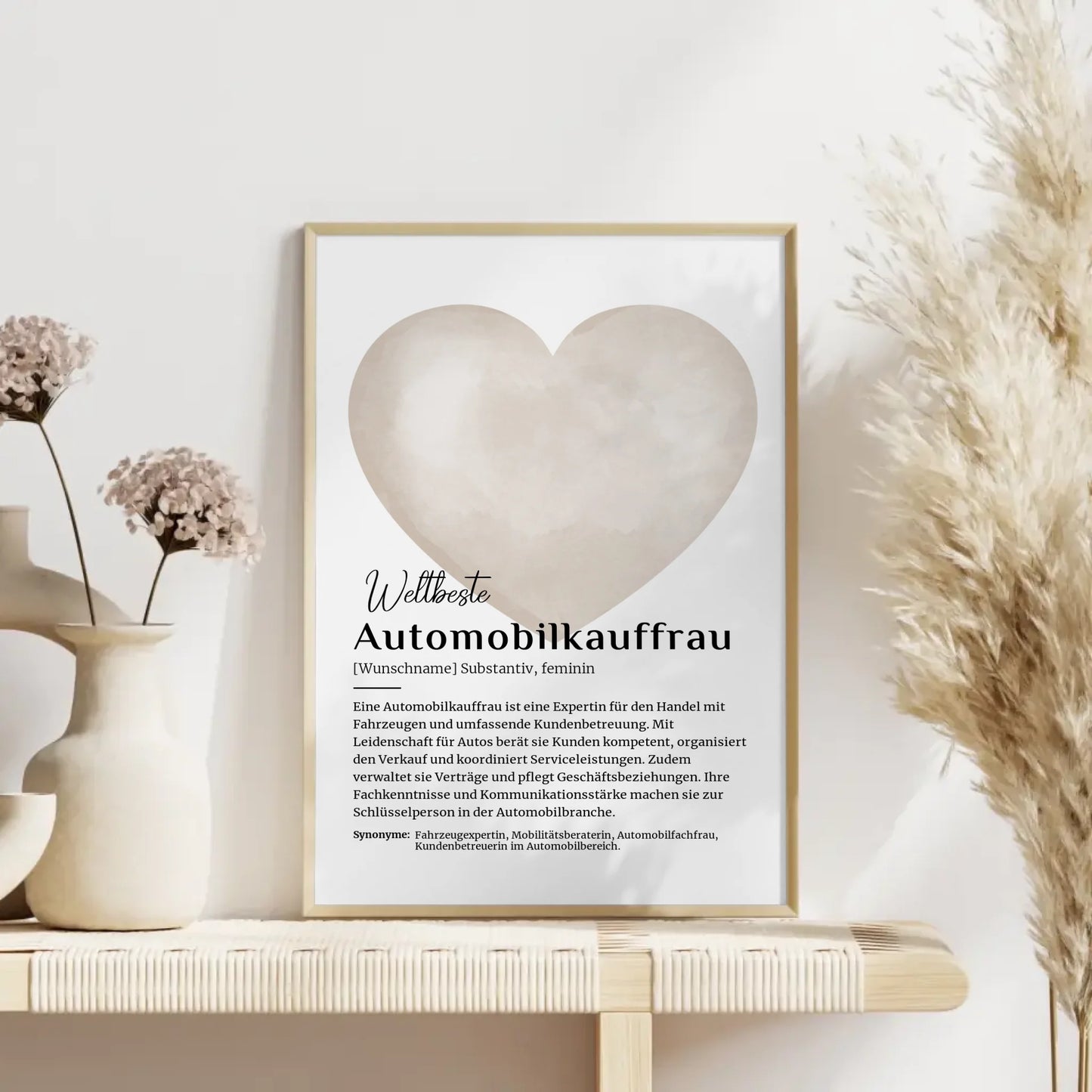 Poster Definition Automobilkauffrau mit Namen Geschenk