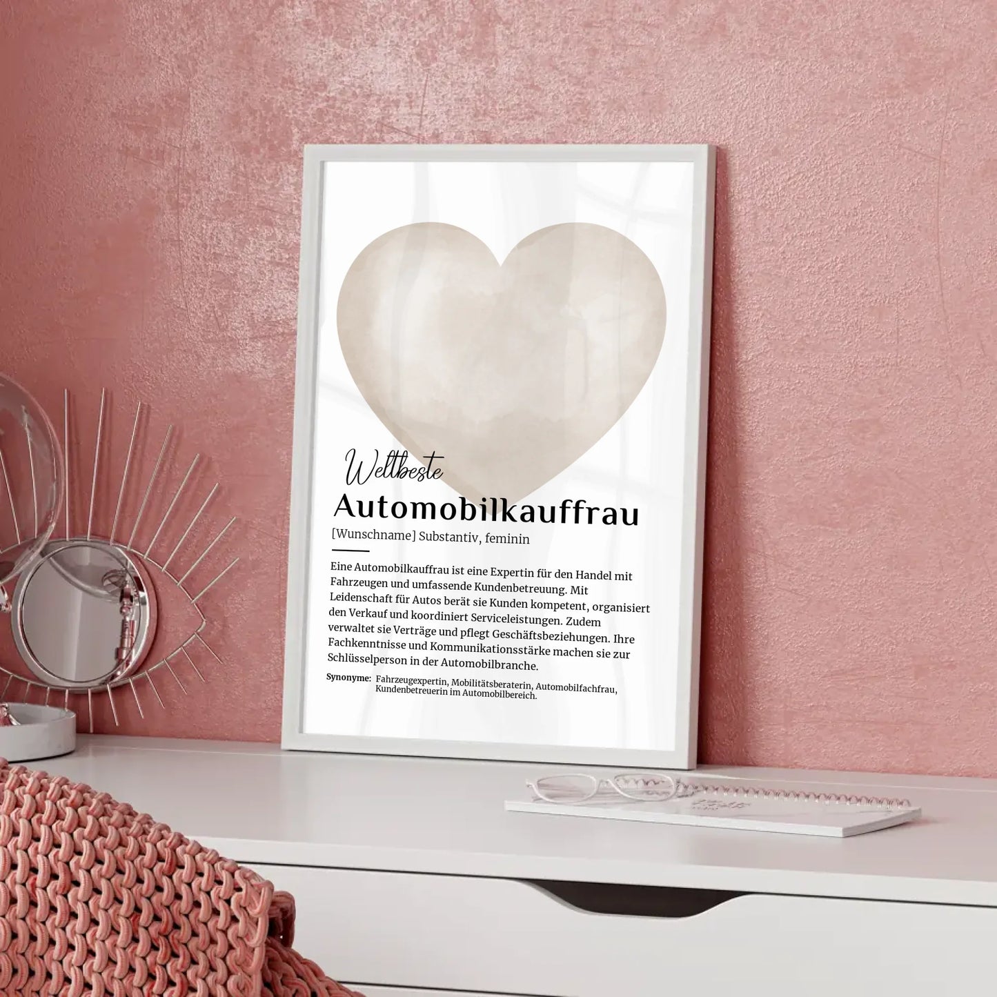 Poster Definition Automobilkauffrau mit Namen Geschenk