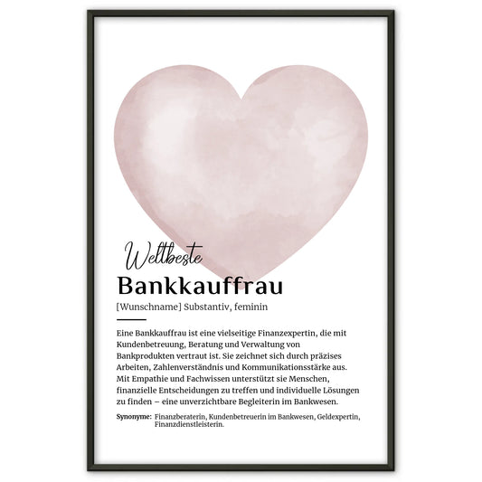 Poster Definition Bankkauffrau mit Namen Geschenk personalisiert