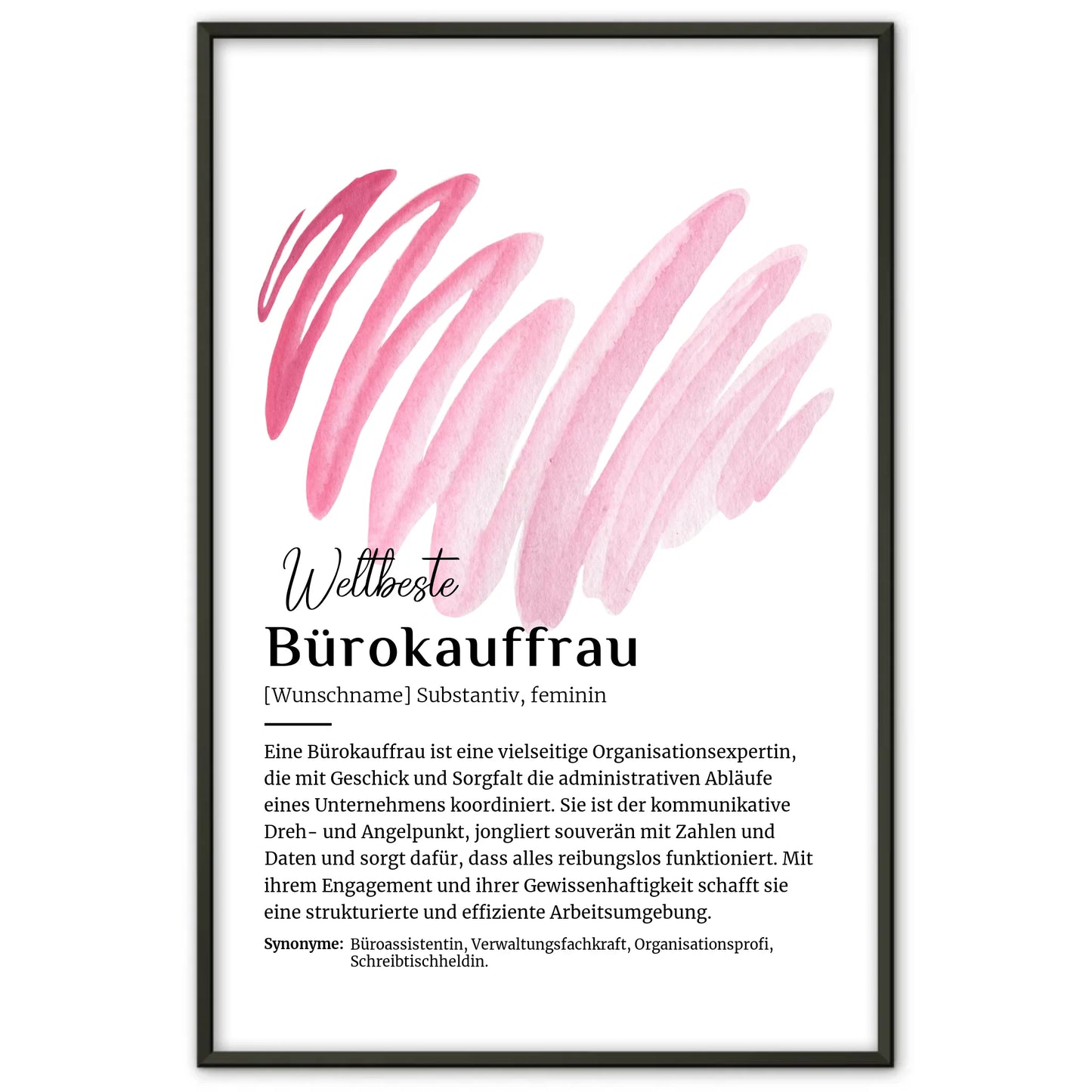 Personalisiertes Poster Definition Bürokauffrau mit Namen Geschenk