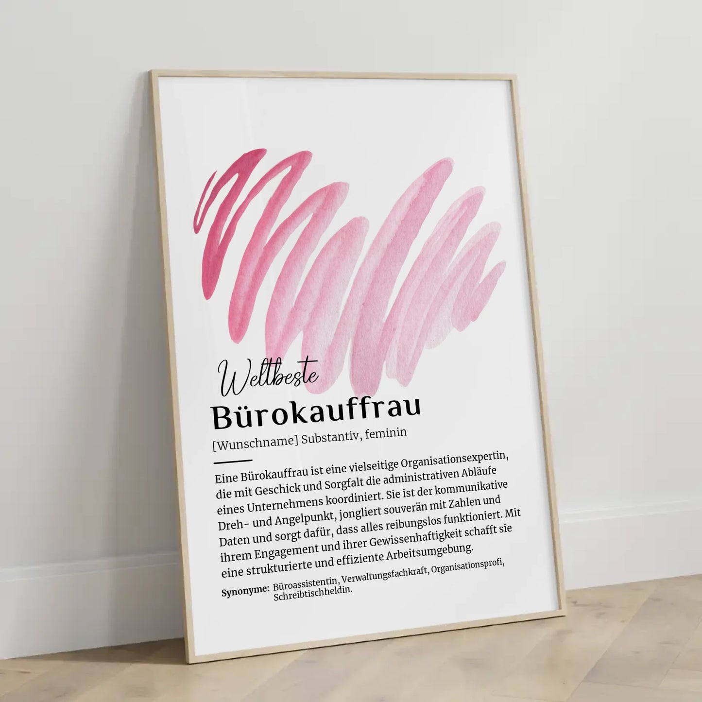 Personalisiertes Poster Definition Bürokauffrau mit Namen Geschenk