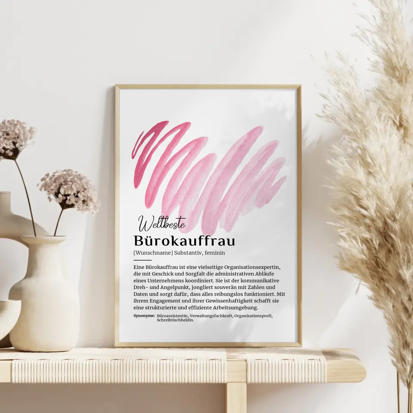 Personalisiertes Poster Definition Bürokauffrau mit Namen Geschenk