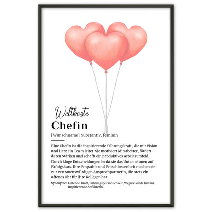 Poster Definition Chefin mit Namen Definitionsposter Geschenk
