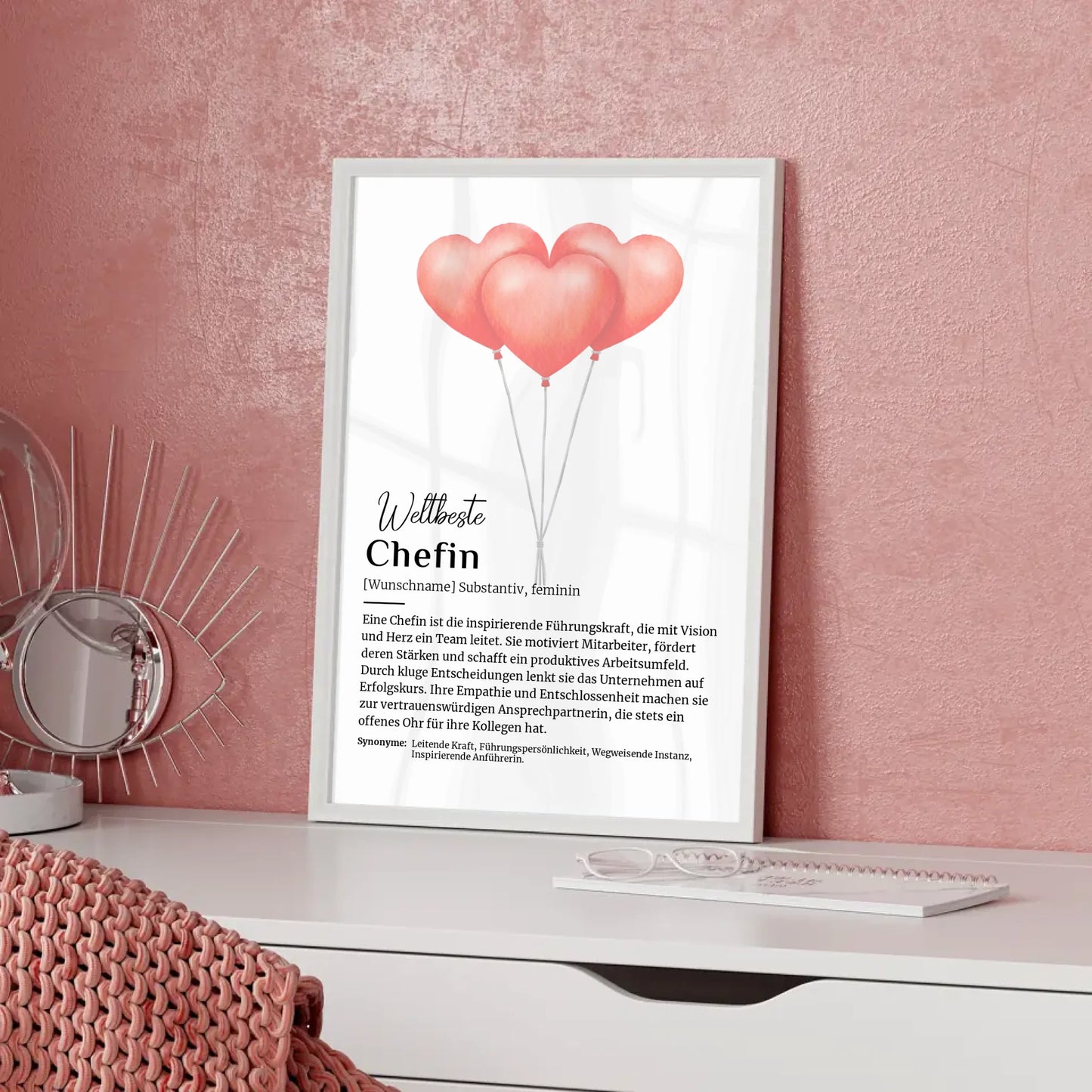 Poster Definition Chefin mit Namen Definitionsposter Geschenk