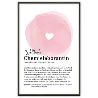 Poster Definition Chemielaborantin mit Namen Geschenk kreativ