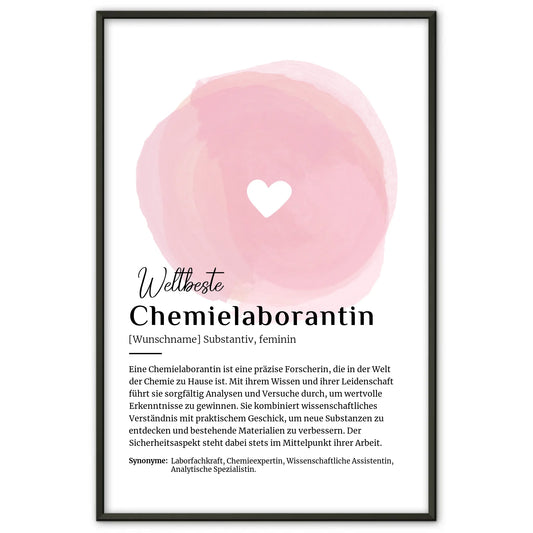 Poster Definition Chemielaborantin mit Namen Geschenk kreativ