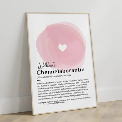 Poster Definition Chemielaborantin mit Namen Geschenk kreativ