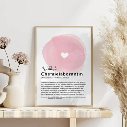 Poster Definition Chemielaborantin mit Namen Geschenk kreativ
