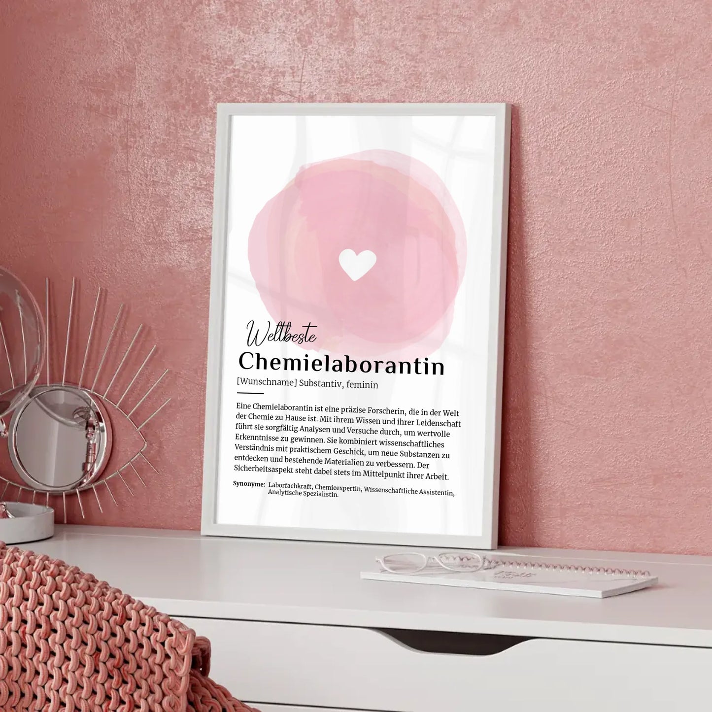 Poster Definition Chemielaborantin mit Namen Geschenk kreativ