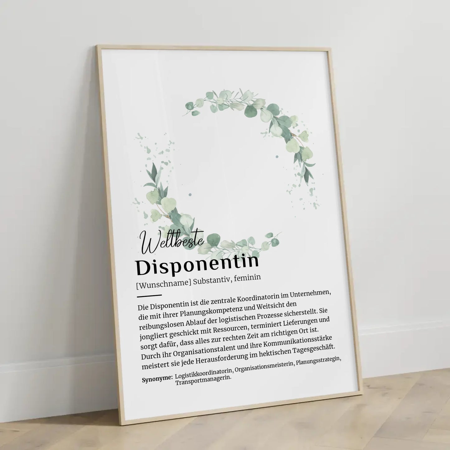 Poster Definition Disponentin mit Namen Geschenk personalisiert