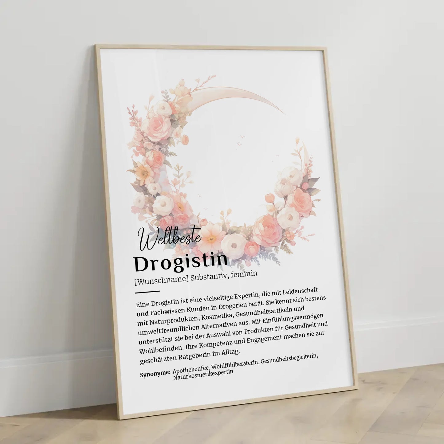 Personalisierte Poster Definition Drogistin mit Namen