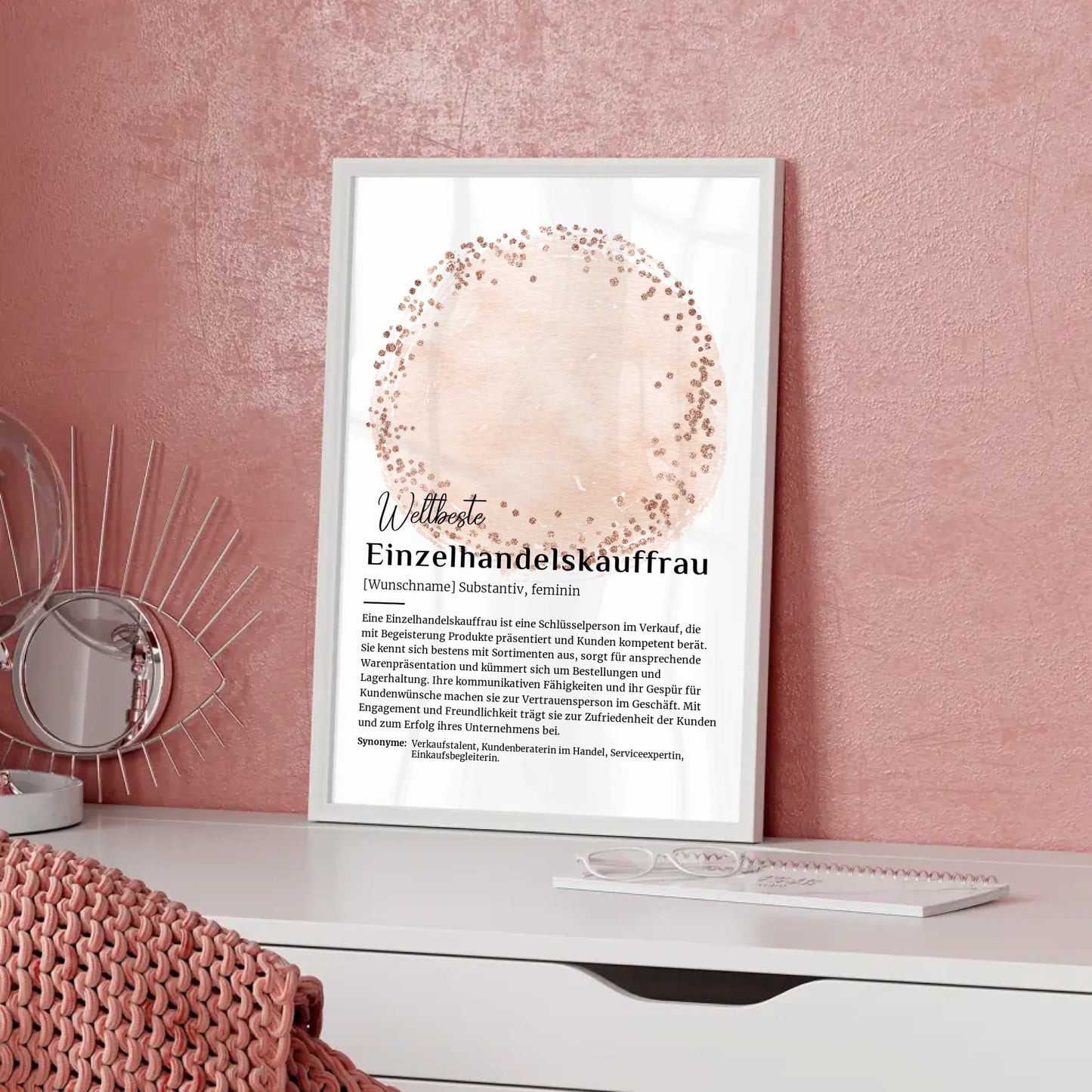 Personalisierte Poster Definition Einzelhandelskauffrau mit Namen Geschenk