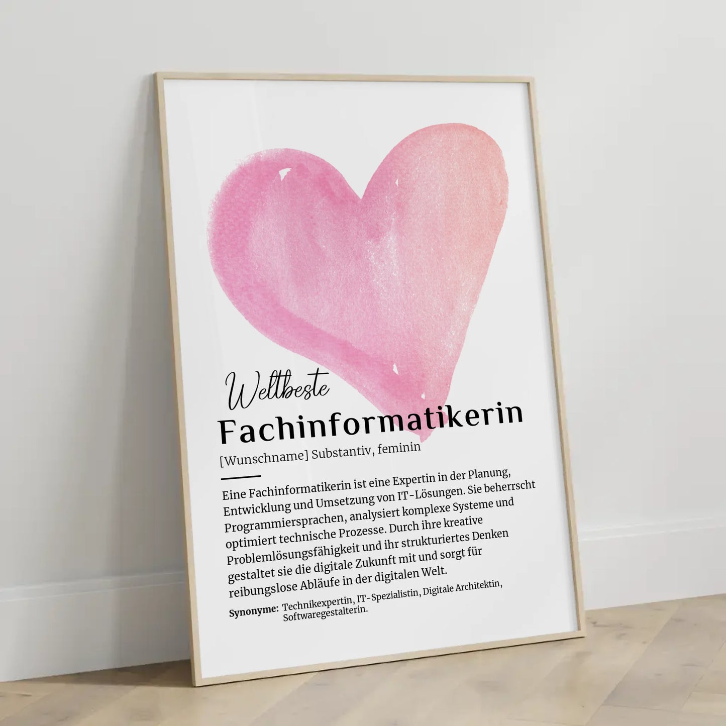 Poster Definition Fachinformatikerin mit Namen Definitionsposter