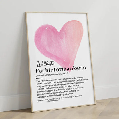 Poster Definition Fachinformatikerin mit Namen Definitionsposter