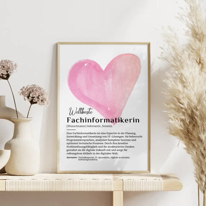 Poster Definition Fachinformatikerin mit Namen Definitionsposter