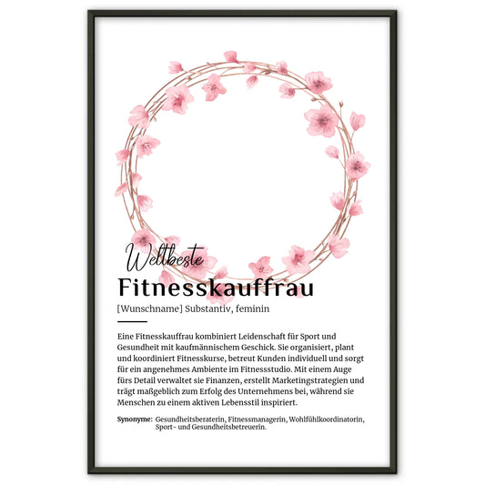 Personalisierbares Poster Definition Fitnesskauffrau mit Namen