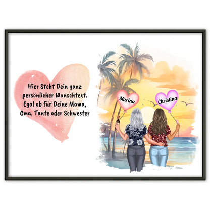 Wunschtext Poster Mama mit personalisierten Figuren