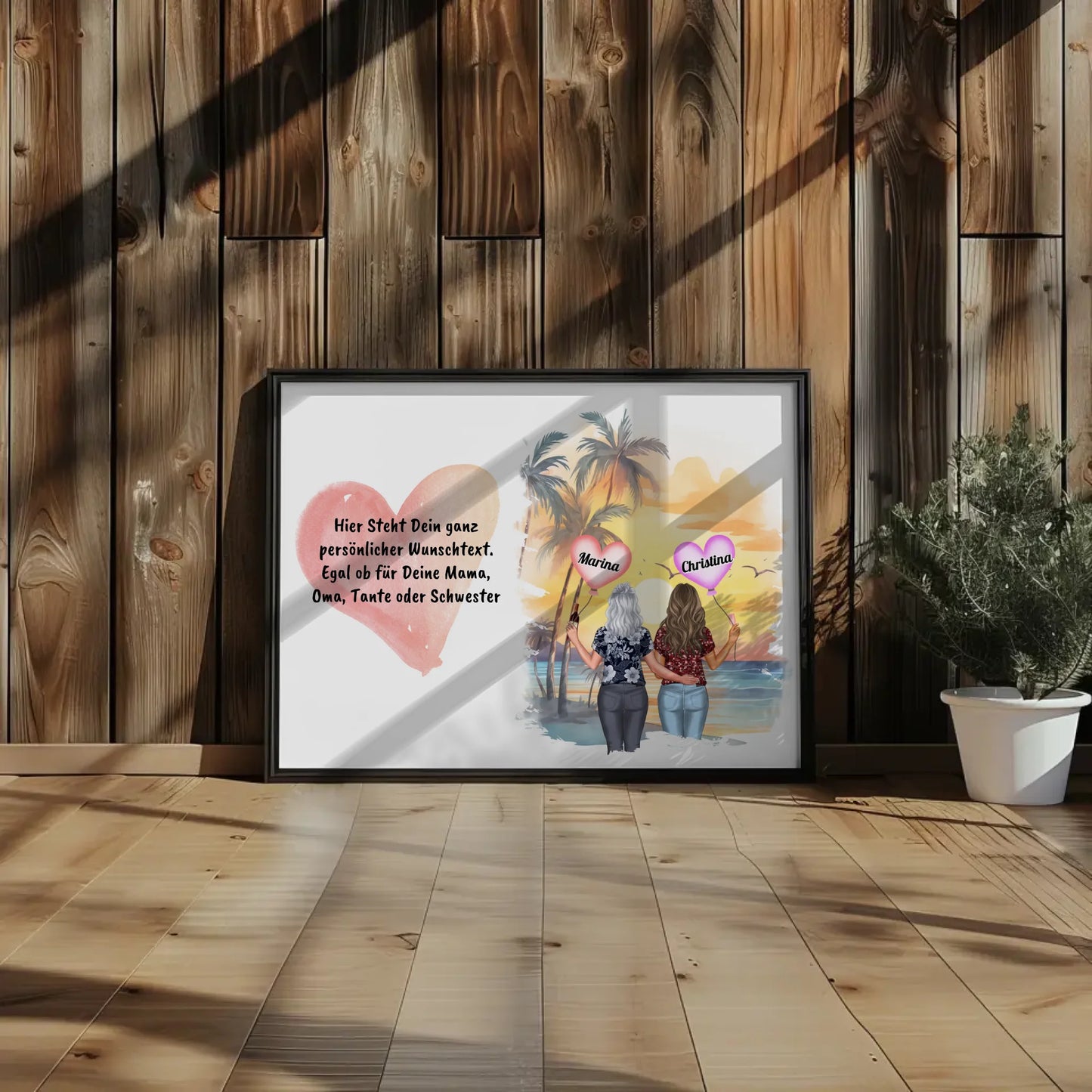 Wunschtext Poster Mama mit personalisierten Figuren
