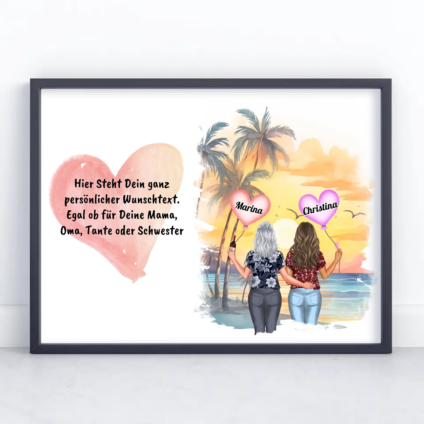 Wunschtext Poster Mama mit personalisierten Figuren