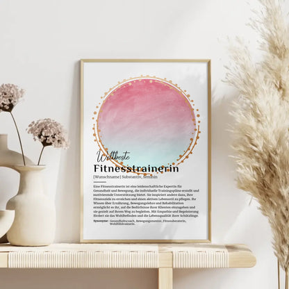 Poster Definition Fitnesstrainerin mit Namen Geschenk persönlich